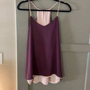 Reversible flowy pink/purple halter top